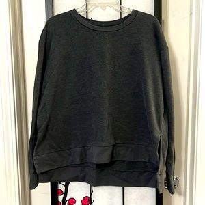 Gray Sweatshirt High Low Hem